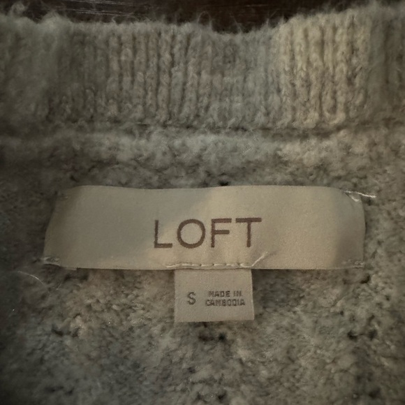 LOFT Heather Gray Textured Sweater - Picture 2 of 3